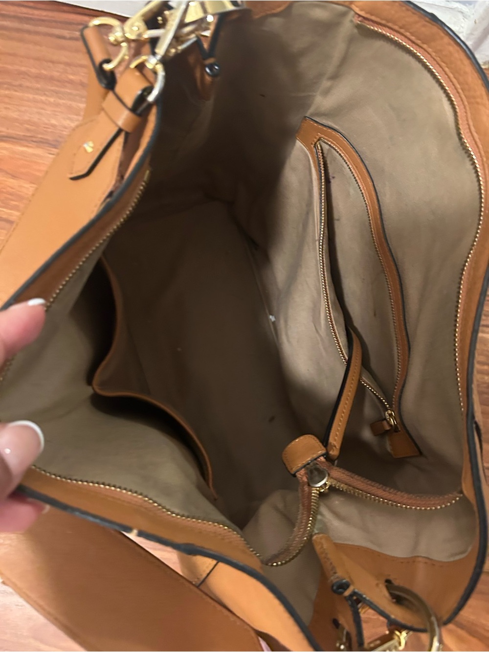 MCM Cognac Visetos Monogram Bucket Shoulder Bag - Picture 4 of 5